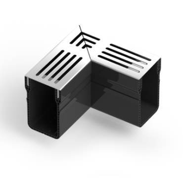 U-Drain afvoergoot WaterWijs 10-6,5-X hoekstuk zilver