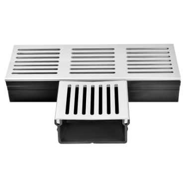 U-Drain afvoergoot WaterWijs 5-10-T T-koppelstuk zilver