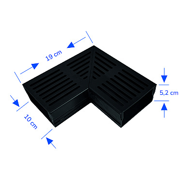 U-Drain afvoergoot WaterWijs 5-10-X hoekstuk zwart