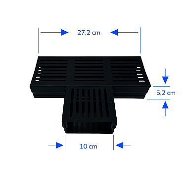 U-Drain afvoergoot WaterWijs 5-10-T koppelstuk zwart