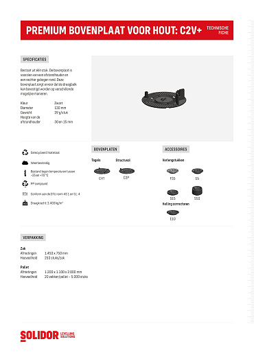 Premium bovenplaat C2V+ planken met zijfixatie