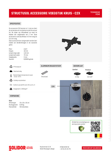 Structusol voegstuk C2X kruis voeg 2 mm