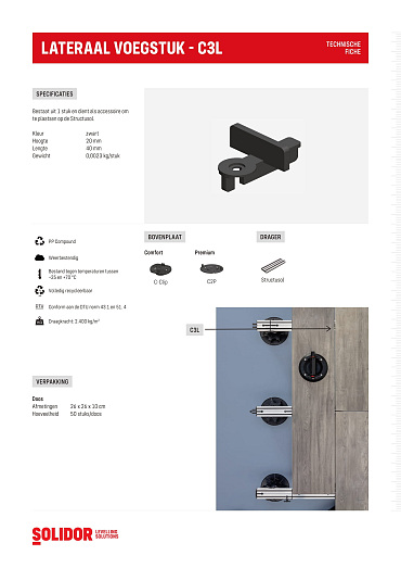 Structusol voegstuk C3L lateraal voeg 3 mm