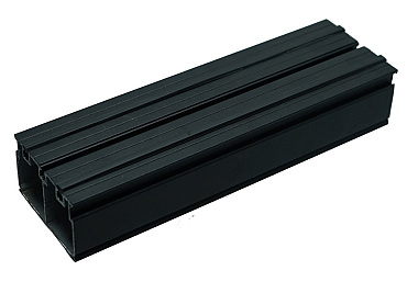 Structusol XL alu profiel ZWART ST45 lengte 2,4 m met rubber