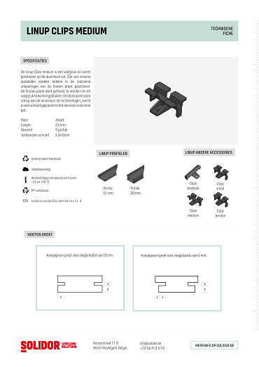 Linup clips wand & plafond medium