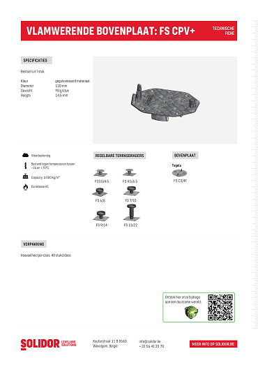Firesol bovenplaat FSCPV+ hout aluminium met zijfixatie