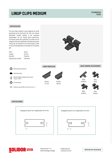 Linup clips wand & plafond medium
