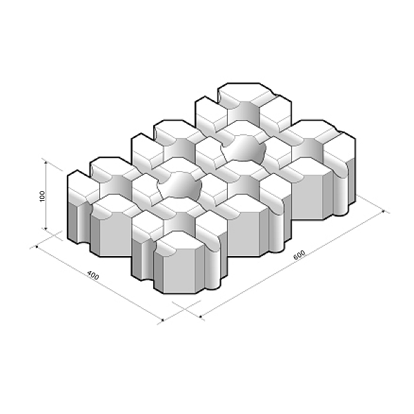Grasbetontegel WaterWijs 40x60x10 cm profiel