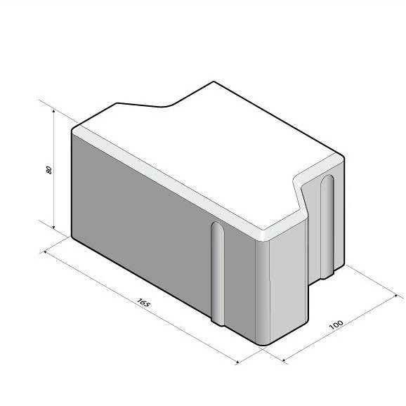 H-verbandsteen half 8 cm