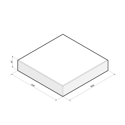 Tegel 30x30x6 cm wit komo (LR)