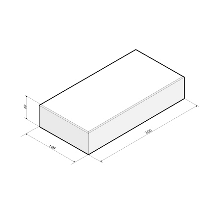 Tegel 30x15x6 cm wit komo (LR)