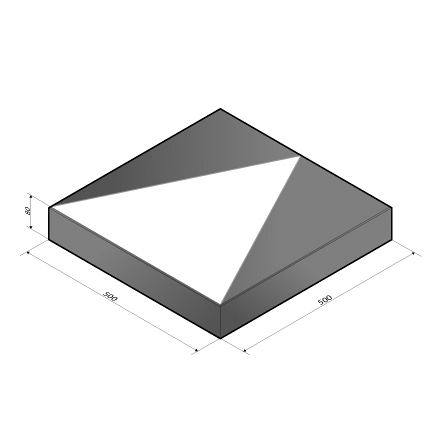 Verkeerstegel 50x50x8 cm antraciet met witte driehoek