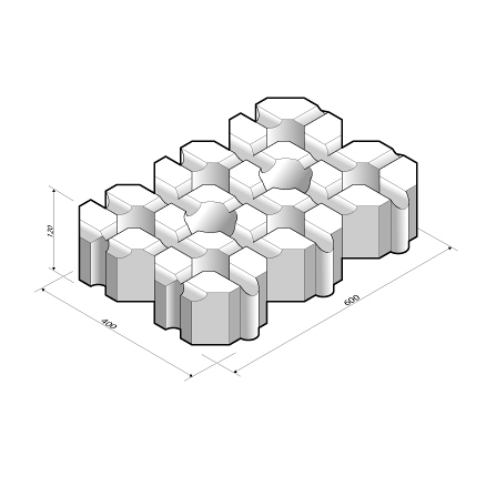 Grasbetontegel 40x60x12 cm