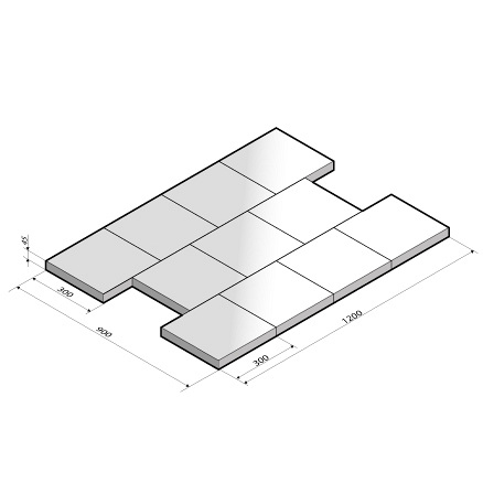 Tegel 30x30x4,5 cm machinaal