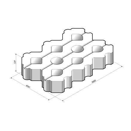 Grasbetontegel WaterWijs 40x60x12 cm vlak