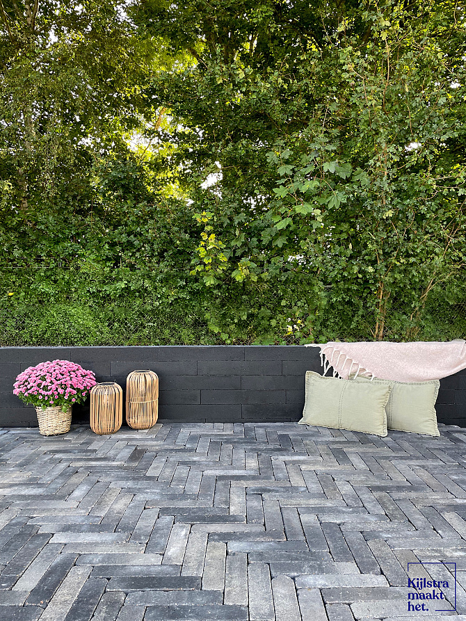 Stonique trommel dikformaat XL 28x7x8 cm grijs/zwart