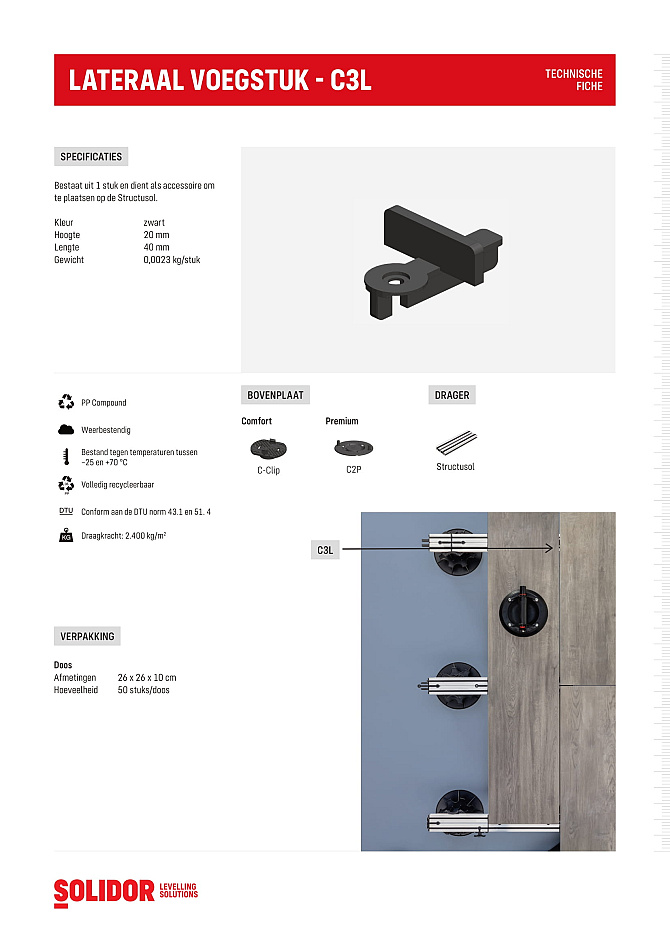 Structusol voegstuk C3L lateraal voeg 3 mm