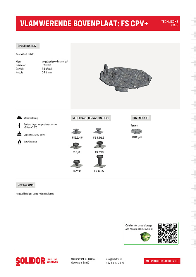 Firesol bovenplaat FSCPV+ hout aluminium met zijfixatie