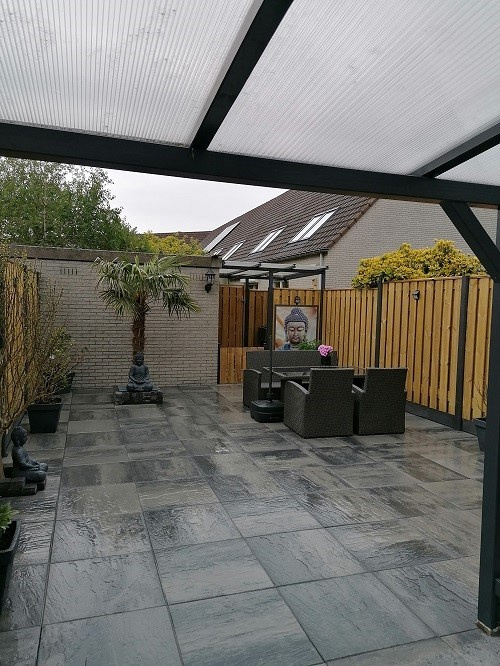 Patio reliëf square 60x60x5 cm nero/grey