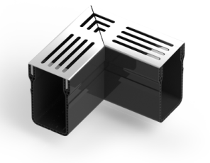 U-Drain afvoergoot WaterWijs 10-6,5-X hoekstuk zilver