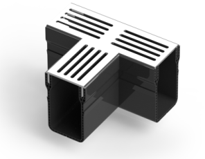 U-Drain afvoergoot WaterWijs 10-6,5-T koppelstuk zilver