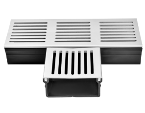 U-Drain afvoergoot WaterWijs 5-10-T T-koppelstuk zilver