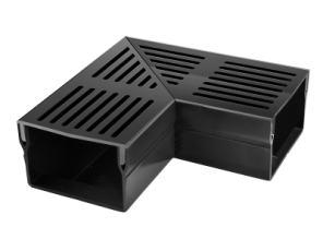 U-Drain afvoergoot WaterWijs 5-10-X hoekstuk zwart