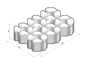 Grasbetontegel WaterWijs 40x60x10 cm profiel