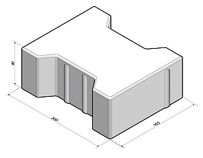 H-verbandsteen 8 cm
