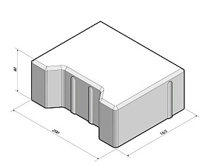 H-verbandsteen begin/eind 8 cm