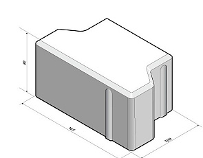 H-verbandsteen half 8 cm
