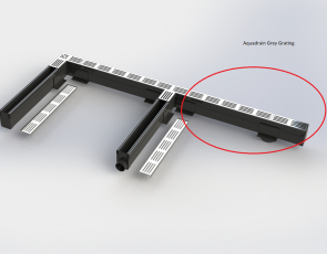 Aquadrain afvoergoot grijs 100x10x6,5 cm