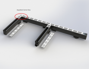 Aquadrain afvoergoot grijs hoekstuk 65/10