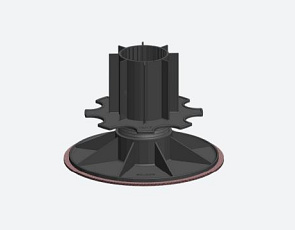 Comfort stelvoet IPV11-14 met rubber onderlaag bereik 11,3 - 14,3 cm