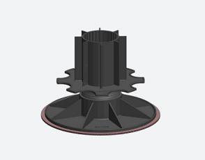 Comfort stelvoet IPV14-17 met rubber onderlaag bereik 14,3 - 17,3 cm