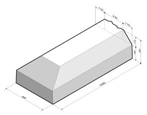 Busbaanband 23/46x25 eindstuk