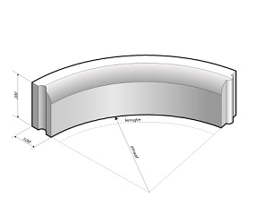 Gazonband 10x20 bocht R=0,5 inw