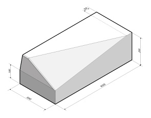 Inritblok 65x20x30 links t.b.v. Trottoirband 18/20