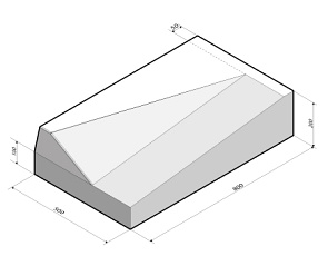 Inritblok 80x20x50 links t.b.v. Trottoirband 18/20