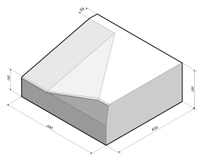 Inritblok 45x20x50 rechts t.b.v. Trottoirband 13/15
