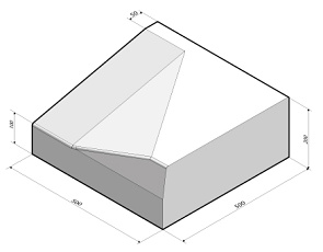 Inritblok 50x20x50 rechts t.b.v. Trottoirband 18/20