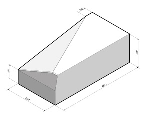 Inritblok 60x20x30 rechts t.b.v. Trottoirband 13/15