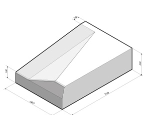 Inritblok 75x20x50 rechts t.b.v. Trottoirband 13/15