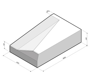 Inritblok 80x20x50 rechts t.b.v. Trottoirband 18/20