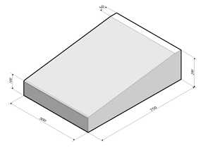Inritblok 75x20x50 tussenstuk t.b.v. Trottoirband 13/15