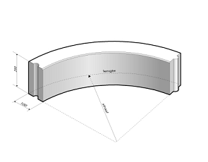 Opsluitband 10x20 bocht R=0,5