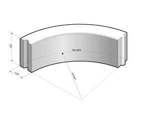 Opsluitband 12x25 bocht R=0,5