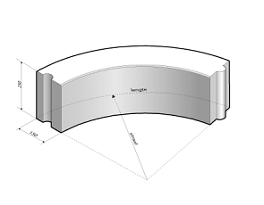 Opsluitband 15x25 bocht R=10