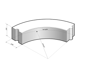 Opsluitband 20x20 bocht R=10