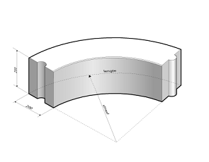 Opsluitband 20x25 bocht R=10